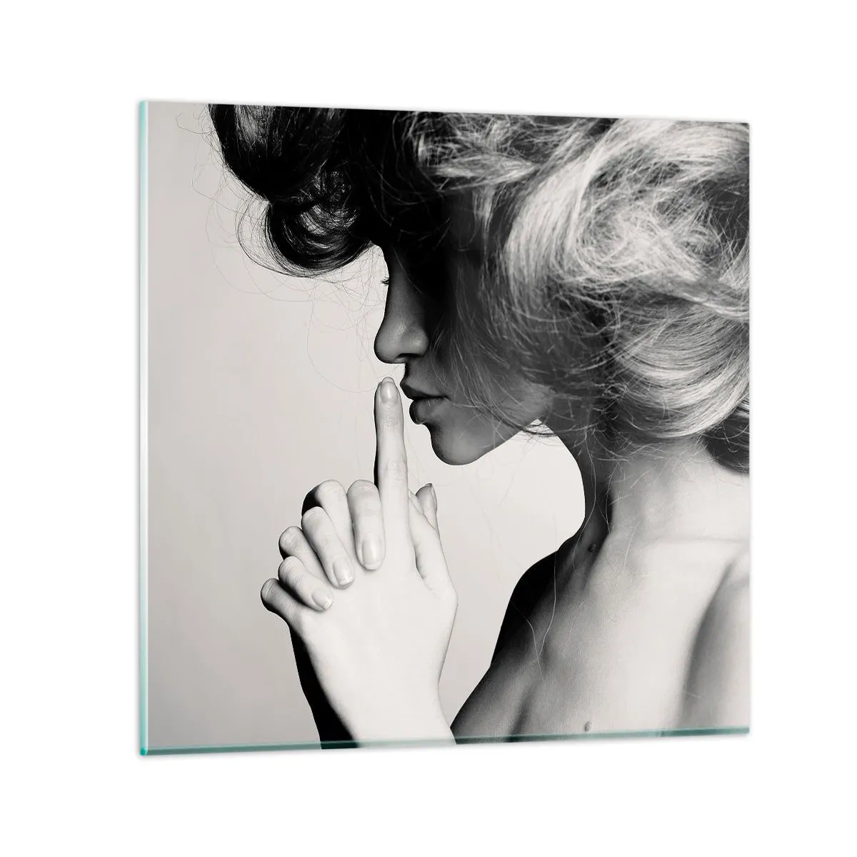 Quadro su vetro - Ascoltando se stessa - 60x60 cm