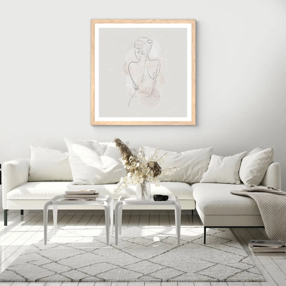 Poster in cornice rovere chiaro - Come uno strumento delicato - 60x60 cm