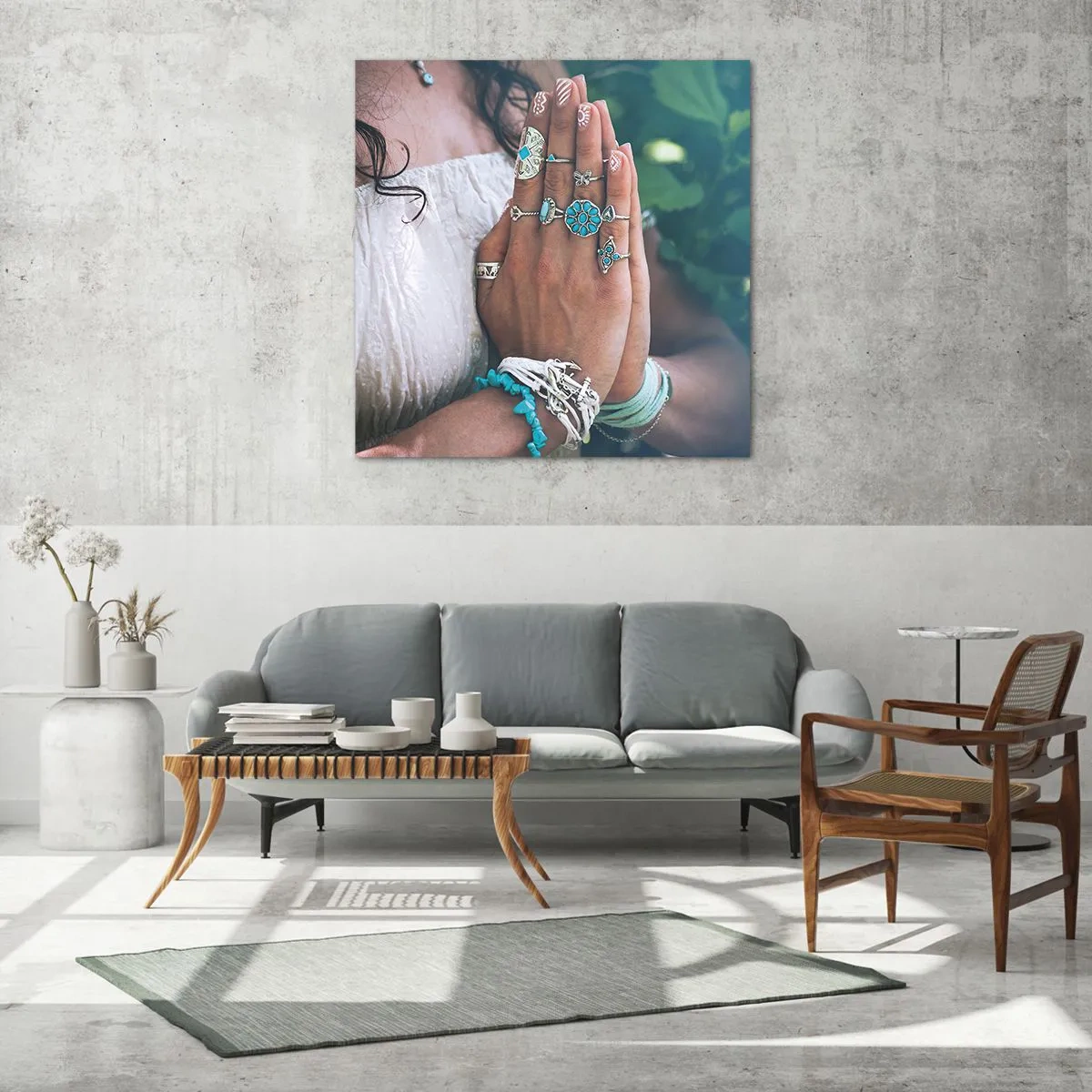 Quadro su vetro - Benvenuto al centro dell'essere - 60x60 cm