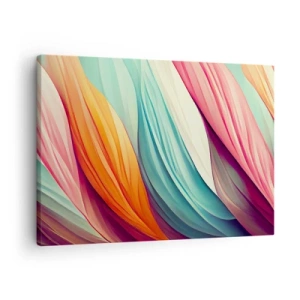 Quadro su tela - Stampe su Tela - Linee astratte in colori pastello e vivaci - 70x50cm - Intreccio arcobaleno - Decorazione murale moderna per soggiorno e camera da letto ARTTOR