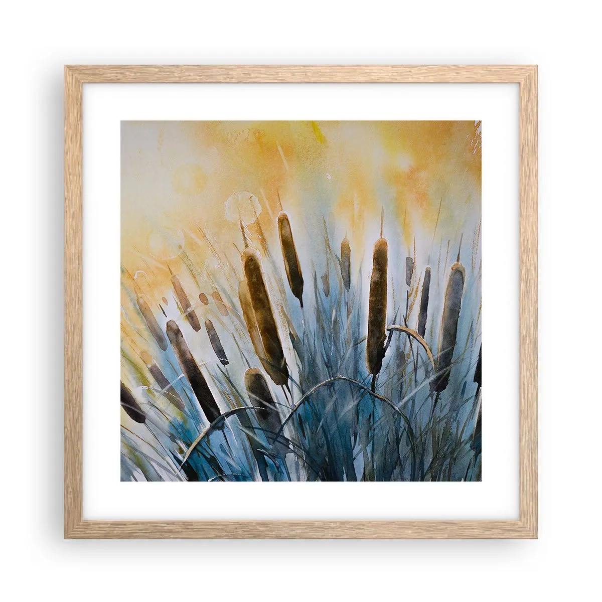 Poster in cornice rovere chiaro - Fresco dell'acqua, calore del sole - 40x40 cm