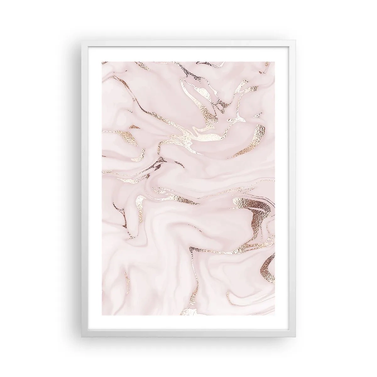 Poster in cornice bianca - Nella follia rosa - 50x70 cm