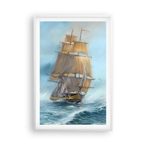 Poster in cornice bianca - Frangendo i flutti - 61x91 cm