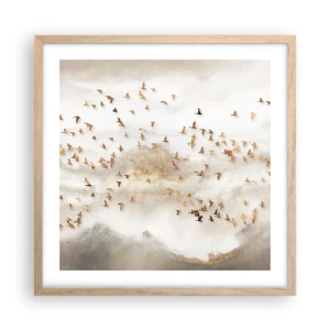 Poster in cornice rovere chiaro - È giunto il momento... - 50x50 cm