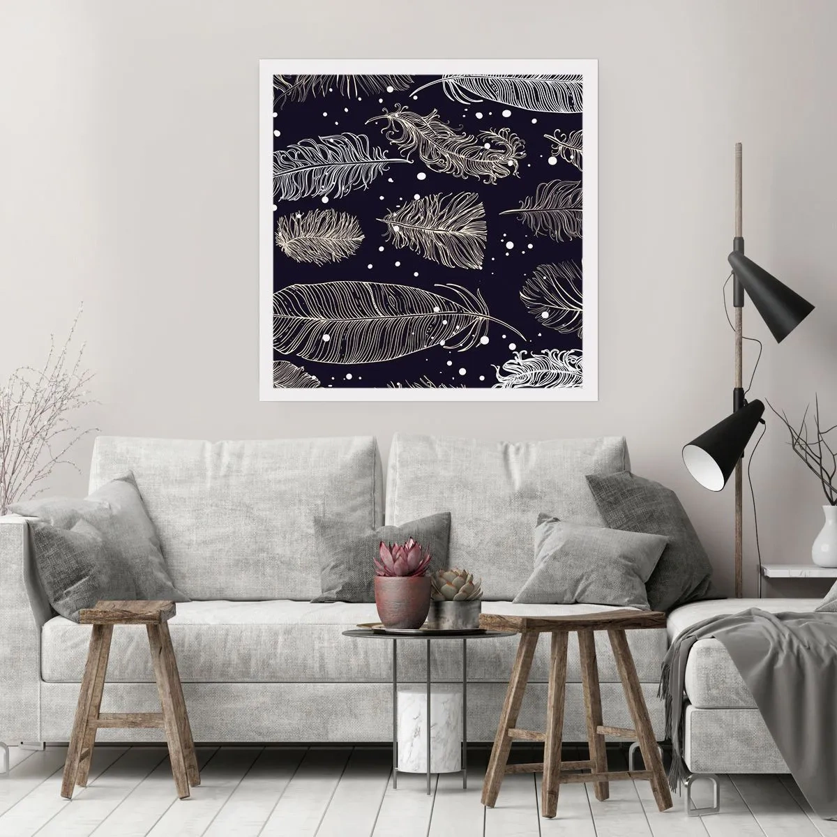 Poster - Pizzo piumato - 40x40 cm