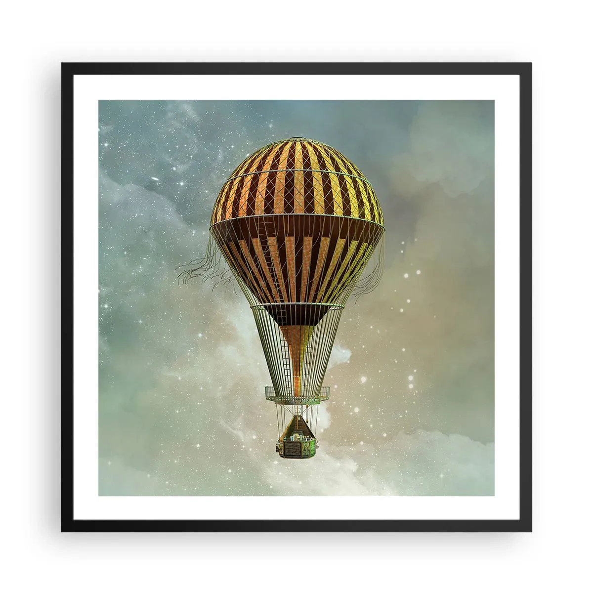 Poster in cornice nera - I voli dei pionieri - 60x60 cm