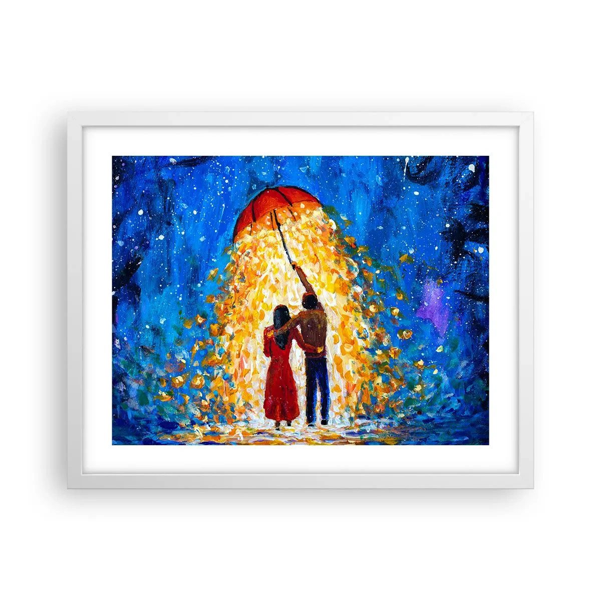 Poster in cornice bianca - La magia di una sera piovosa? - 50x40 cm