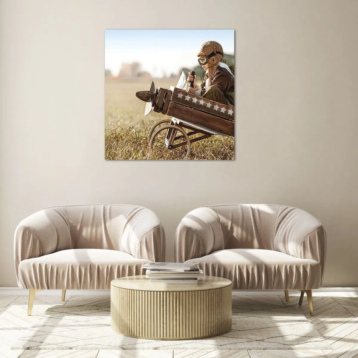 Quadro su vetro - Decollo verso i sogni - 50x50 cm