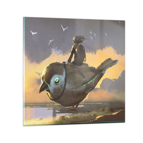 Quadro su vetro - La sosta di un viaggio fantastico - 40x40 cm