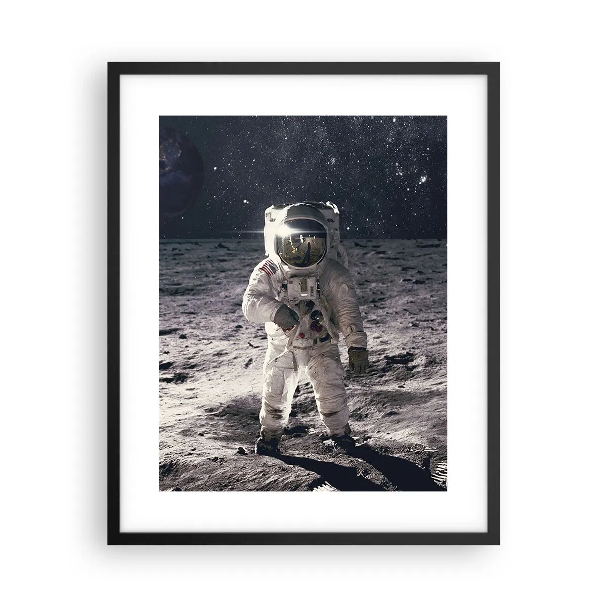 Poster in cornice nera - Saluti dalla luna - 40x50 cm
