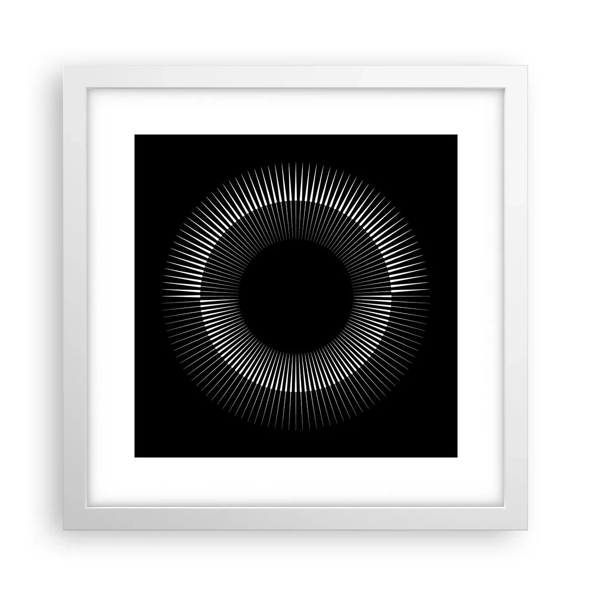 Poster in cornice bianca - Sole nero - 30x30 cm