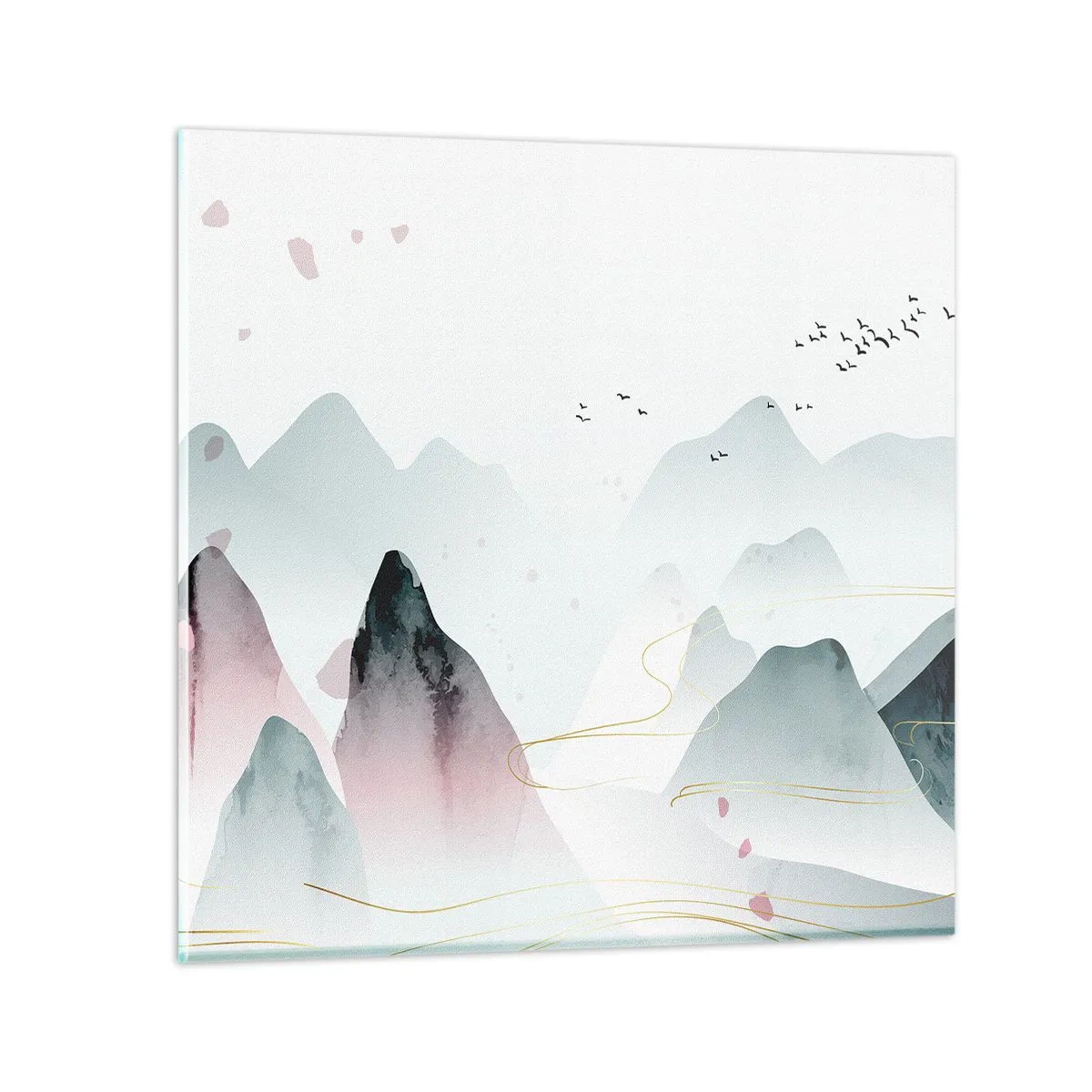 Quadro su vetro - Oltre le cime - 70x70 cm