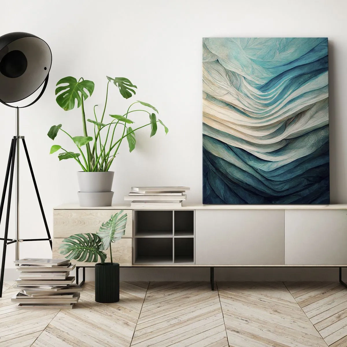 Quadro su tela - Stampe su Tela - Blu insaziabile - 65x120 cm