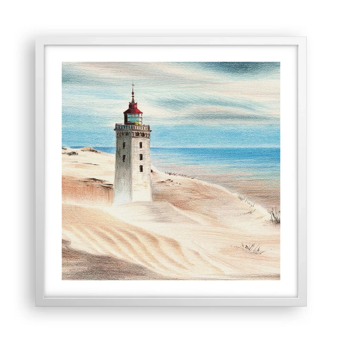 Poster in cornice bianca - Sempre guardando il mare - 50x50 cm
