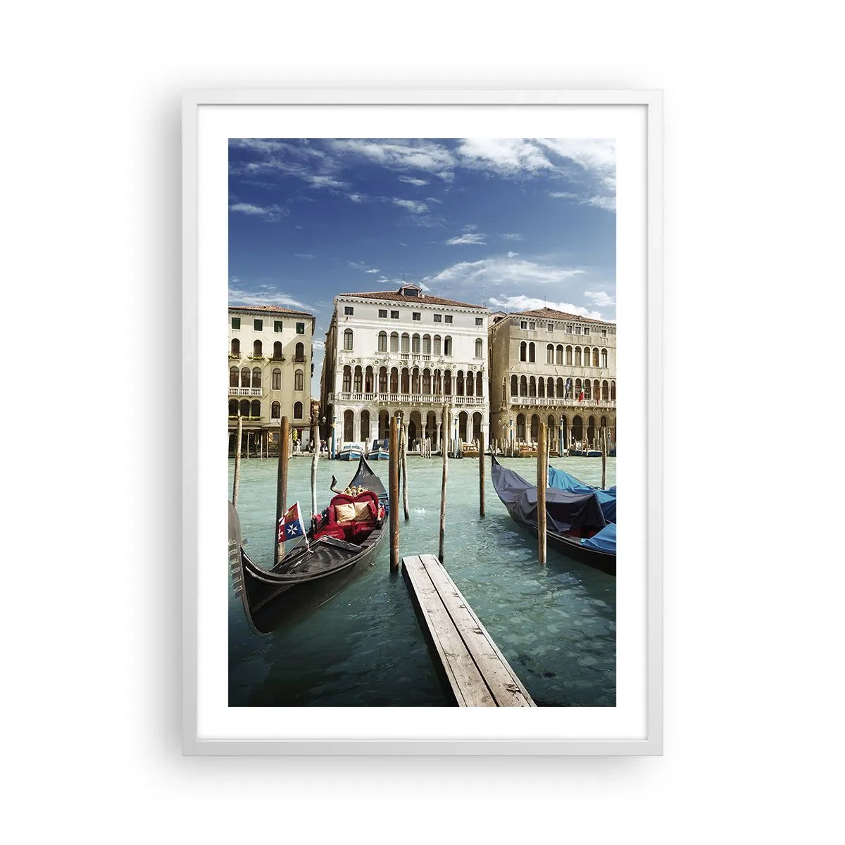 Poster in cornice bianca - Palazzi nel blu - 50x70 cm