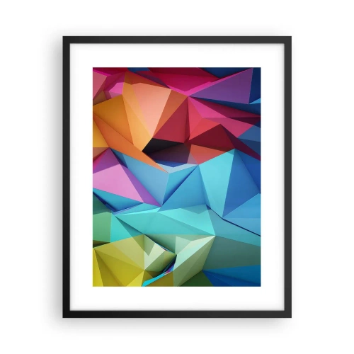 Poster in cornice nera - Origami arcobaleno - 40x50 cm