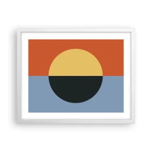 Poster in cornice bianca - Composizione di caldo e freddo - 50x40 cm