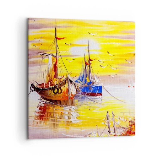 Quadro su tela - Stampe su Tela - Meritato riposo nel porto - 60x60 cm