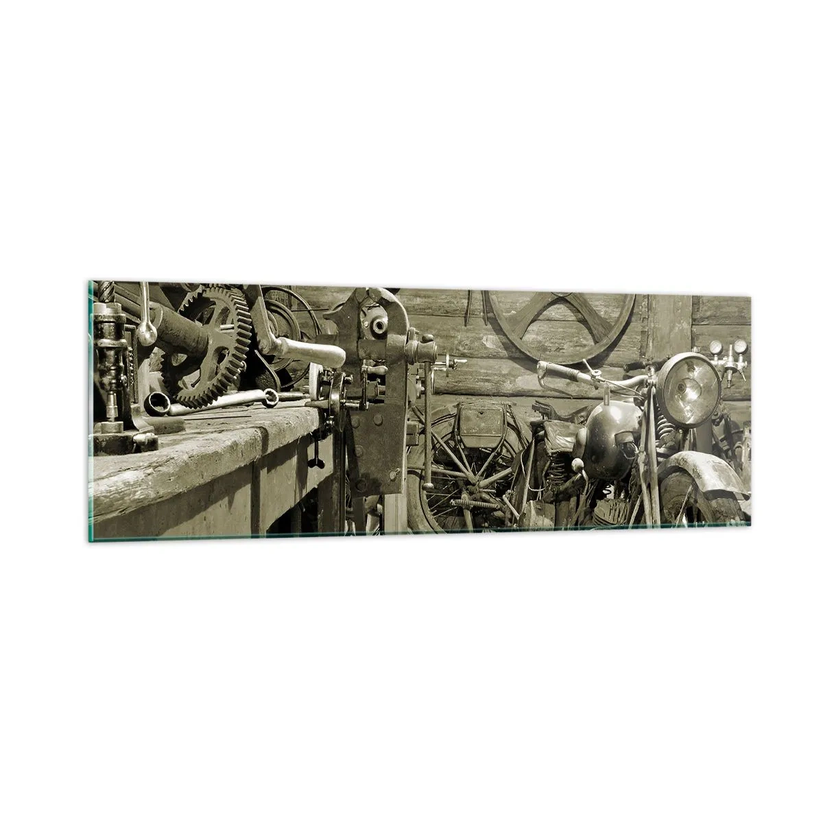 Quadro su vetro - Nel capanno di zio Alfredo - 90x30 cm