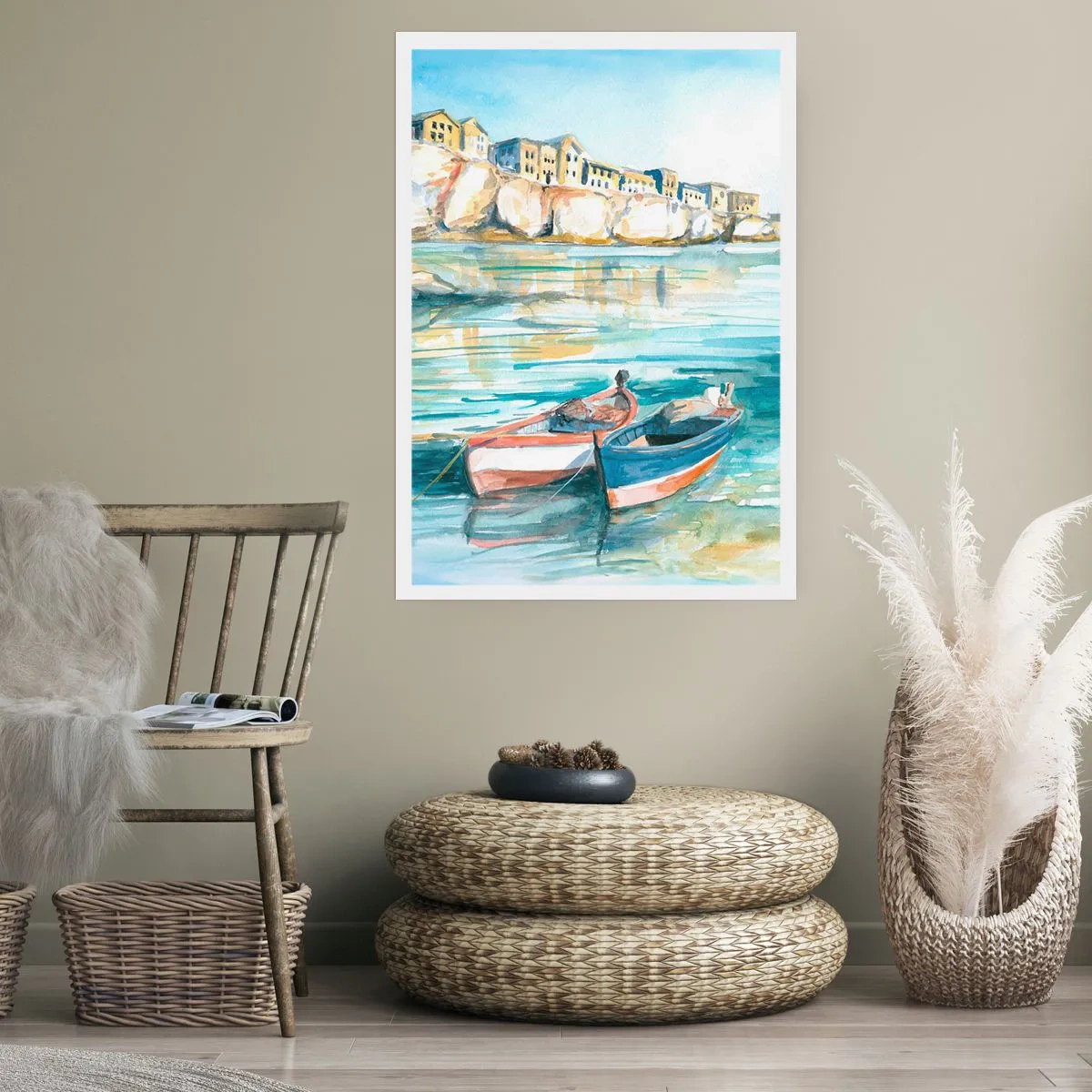 Poster - Paesaggio in azzurro - 40x50 cm