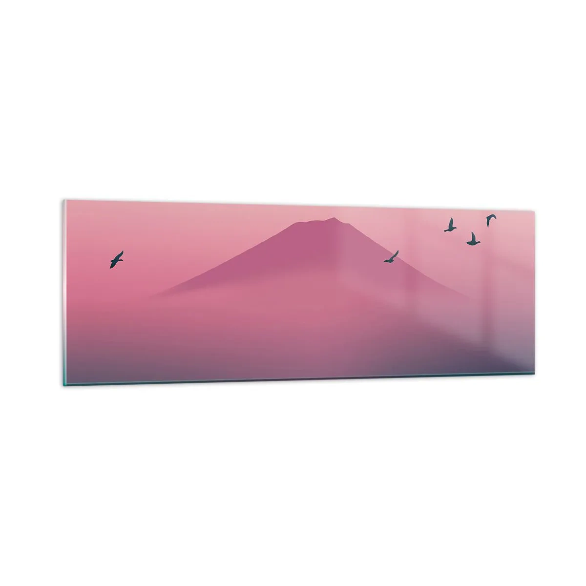 Quadro su vetro - Viandanti sopra le nuvole - 90x30 cm