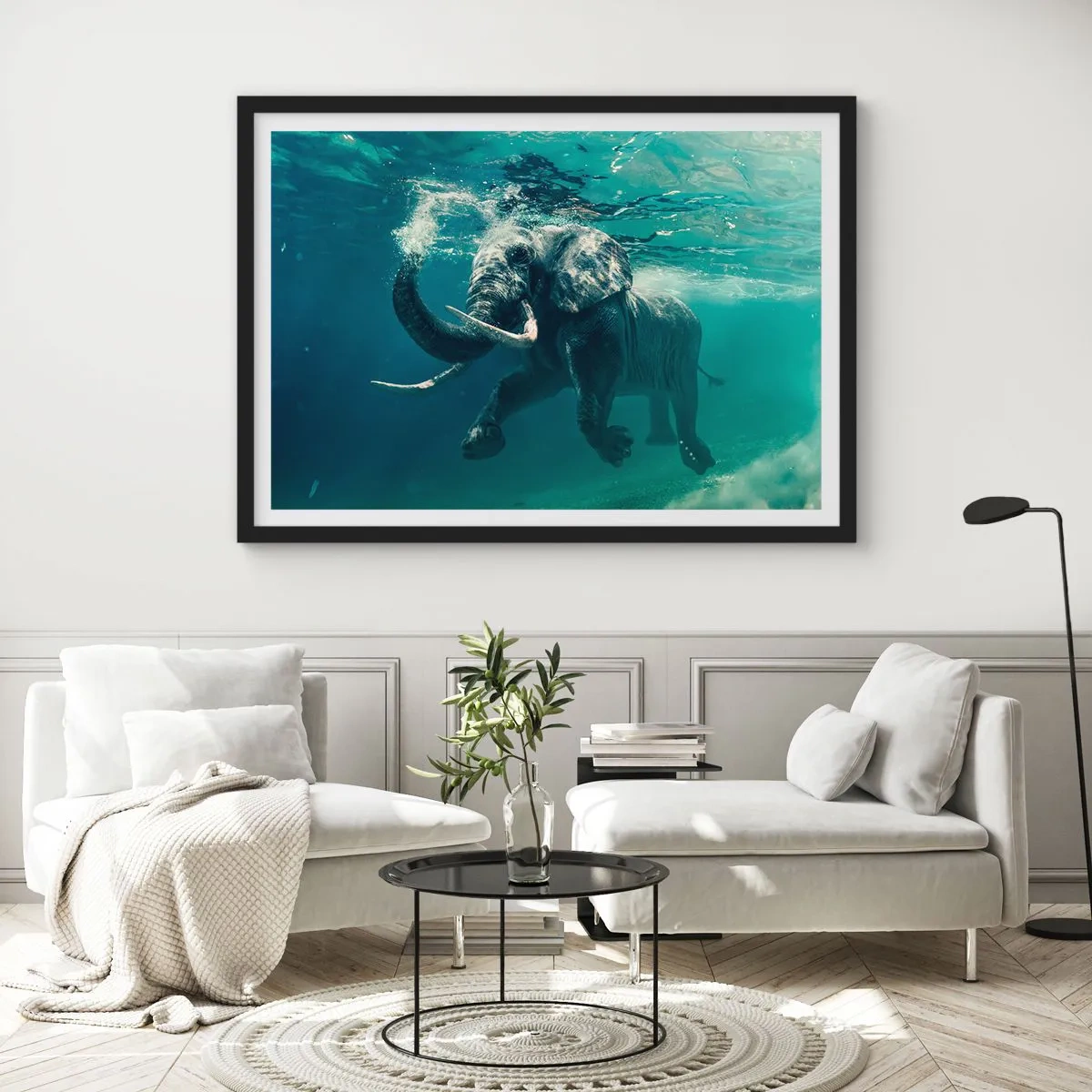 Poster in cornice nera - Tutti amano nuotare - 91x61 cm