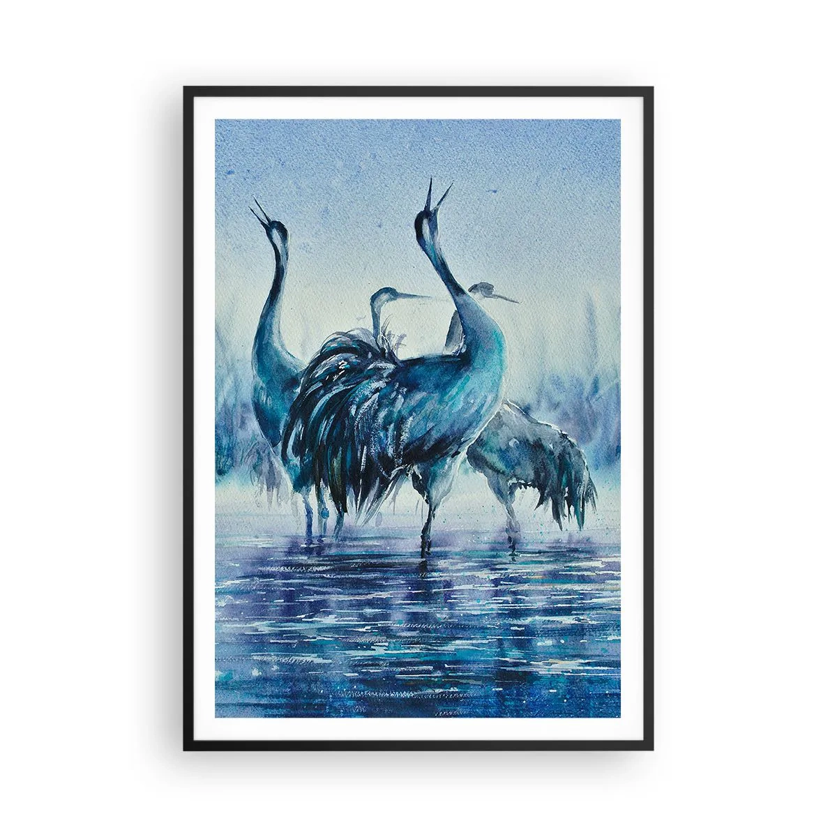 Poster in cornice nera - Incontro mattutino - 70x100 cm