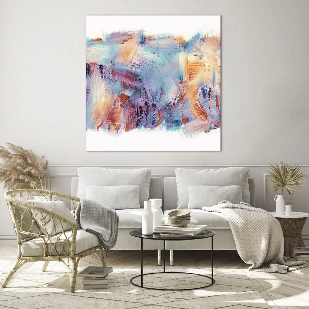 Quadro su vetro - Caos colorato - 60x60 cm