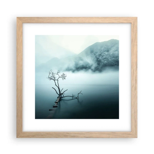 Poster in cornice rovere chiaro - Dall'acqua e dalla nebbia - 30x30 cm
