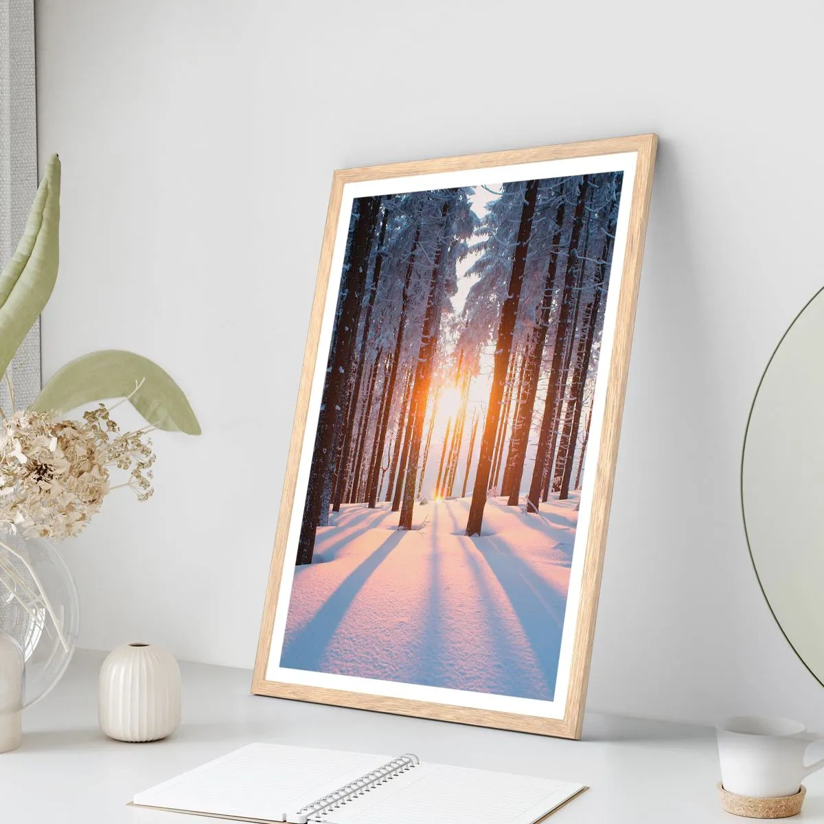 Poster in cornice rovere chiaro - Decisamente nero su bianco - 70x100 cm