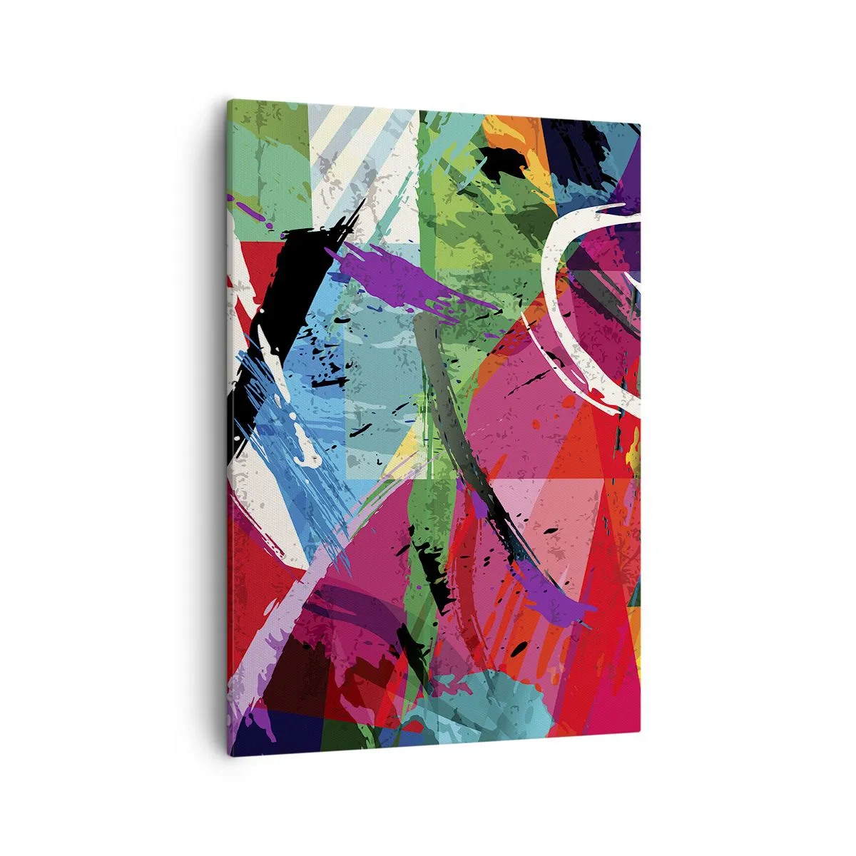 Quadro su tela - Stampe su Tela - Astrazione colorata con pennellate dinamiche - 50x70cm - Veloce, vivo e saltellante - Decorazione murale moderna per soggiorno e camera da letto ARTTOR