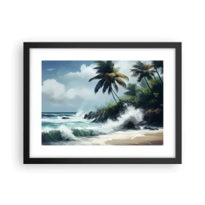 Poster in cornice nera - Sulla riva tropicale - 40x30 cm