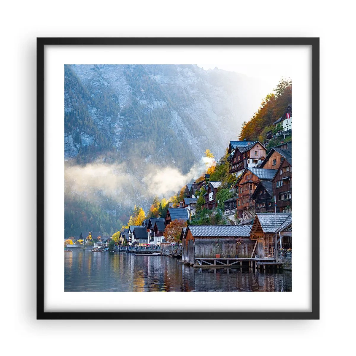 Poster in cornice nera - Atmosfera alpina - 50x50 cm