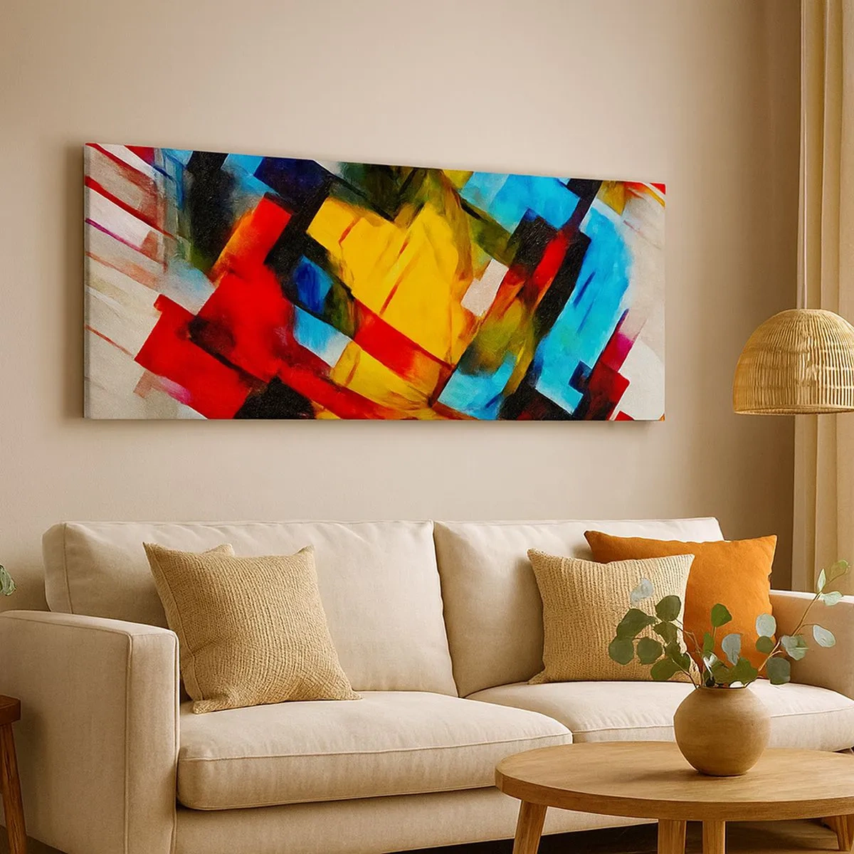 Quadro su tela - Stampe su Tela - Intreccio multicolore - 100x40 cm