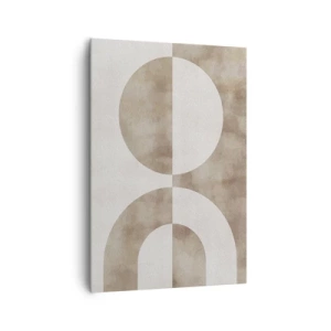 Quadro su tela - Stampe su Tela - Un dipinto astratto nei toni del beige con forme geometriche e simmetria. - 70x100cm - Analogie e differenze - Decorazione murale moderna per soggiorno e camera da letto ARTTOR