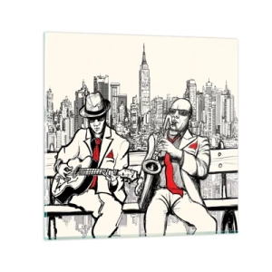 Quadro su vetro - Improvvisare a New York - 30x30 cm