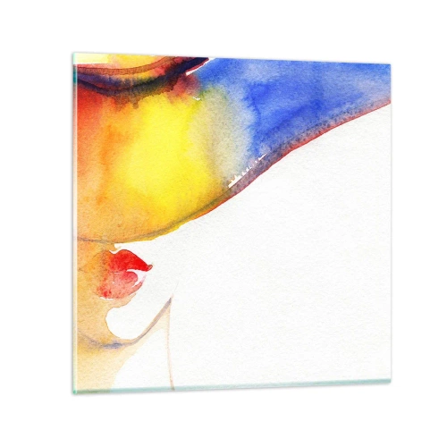 Quadro su vetro - Ritratto di donna - 60x60 cm