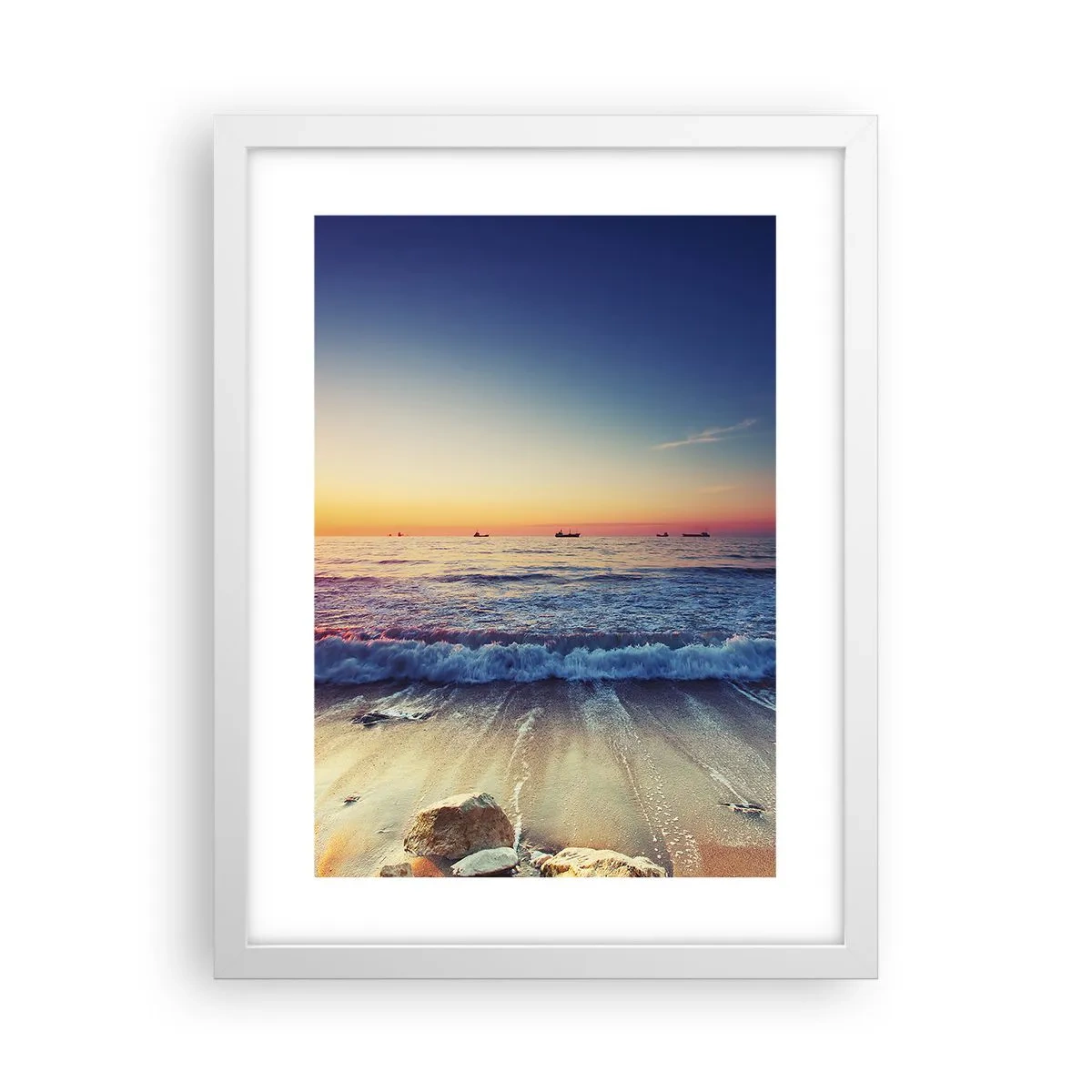 Poster in cornice bianca - Cosa c'è dietro l'orizzonte? - 30x40 cm