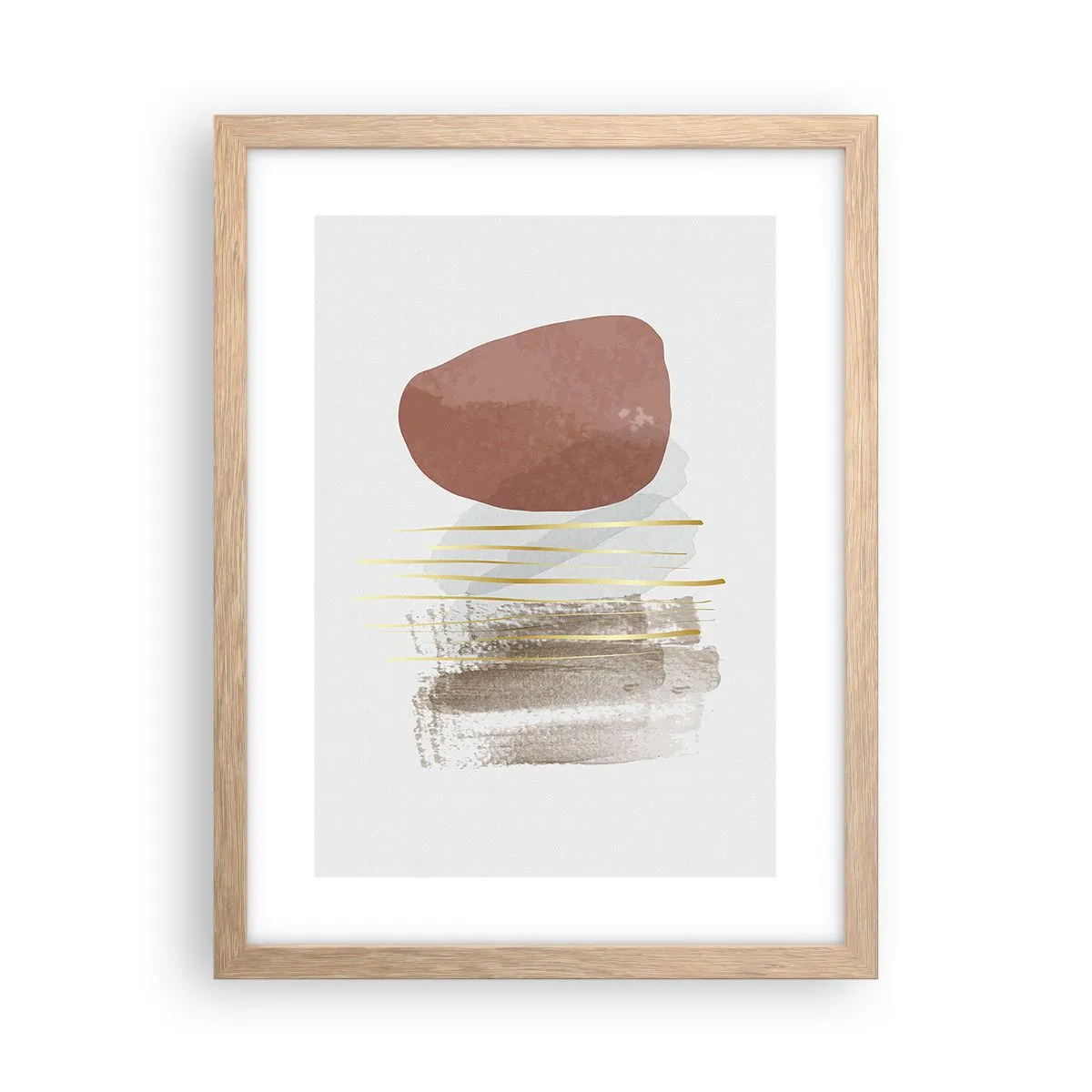 Poster in cornice rovere chiaro - Colonnato astratto - 30x40 cm
