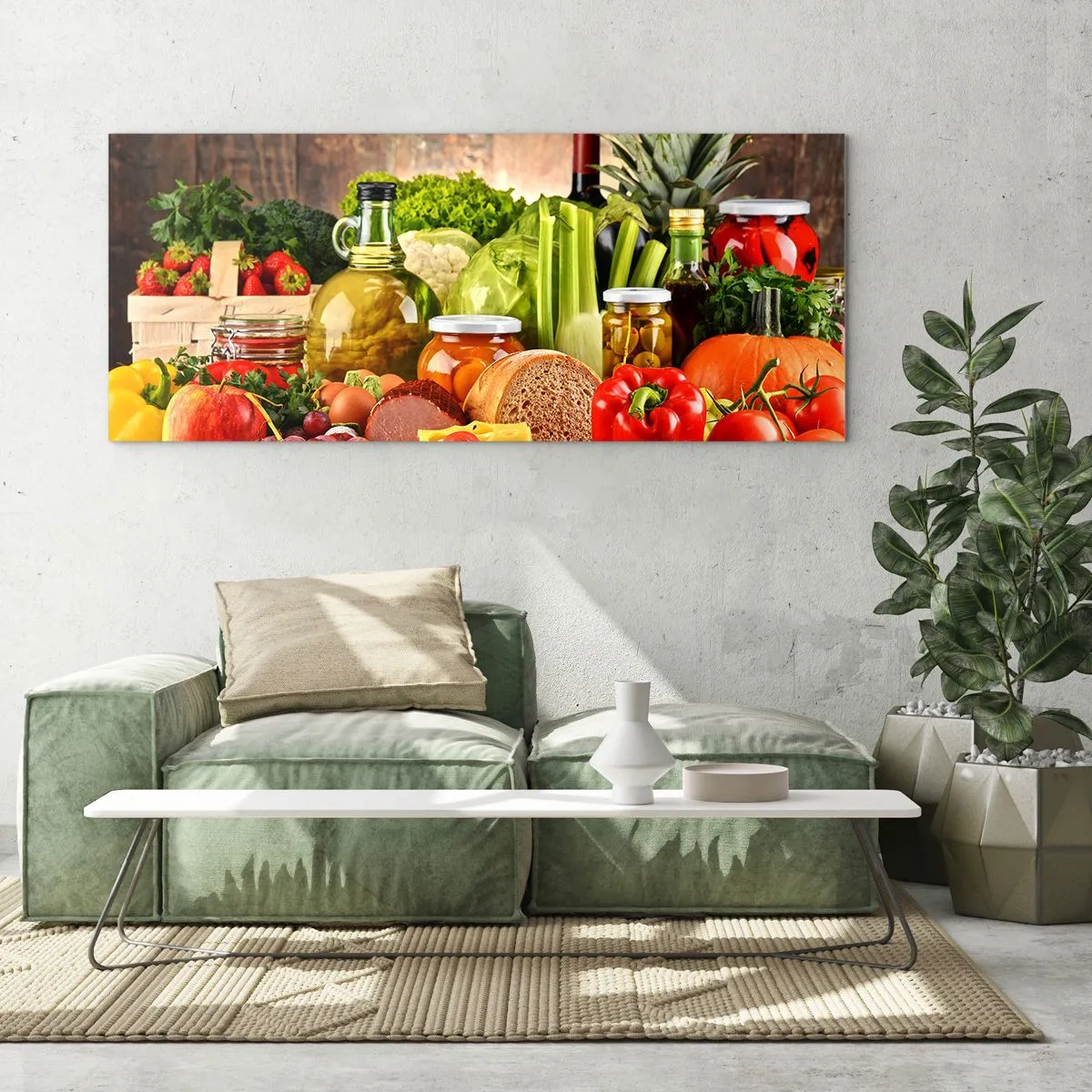 Quadro su vetro - Affumicati, arrostiti, marinati - 90x30 cm