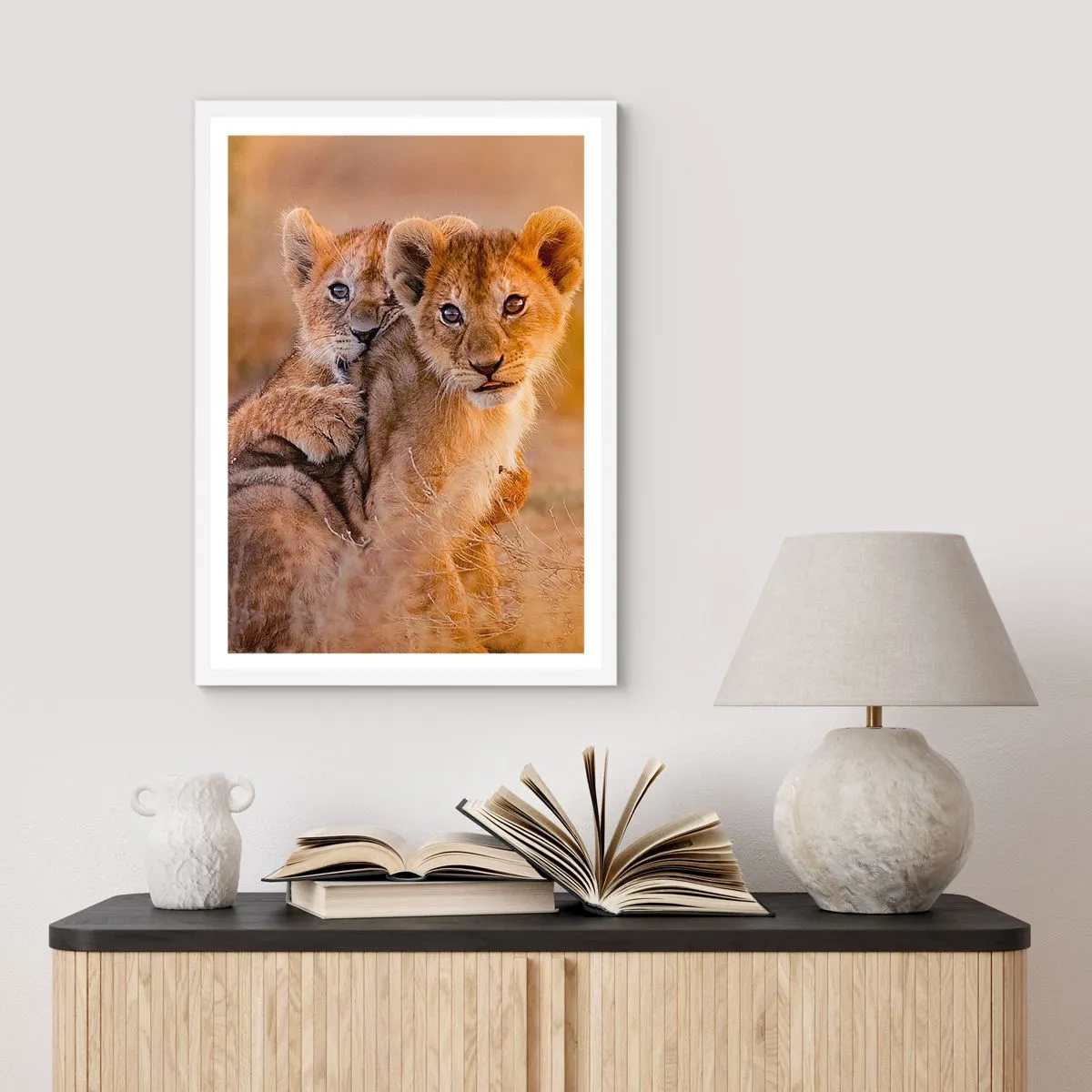 Poster in cornice bianca - Non disturbare! Giochiamo - 70x100 cm