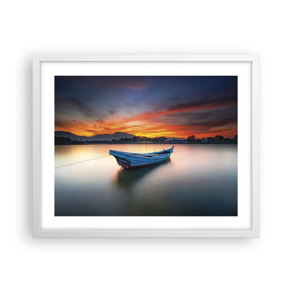 Poster in cornice bianca - Viene una notte buona - 50x40 cm