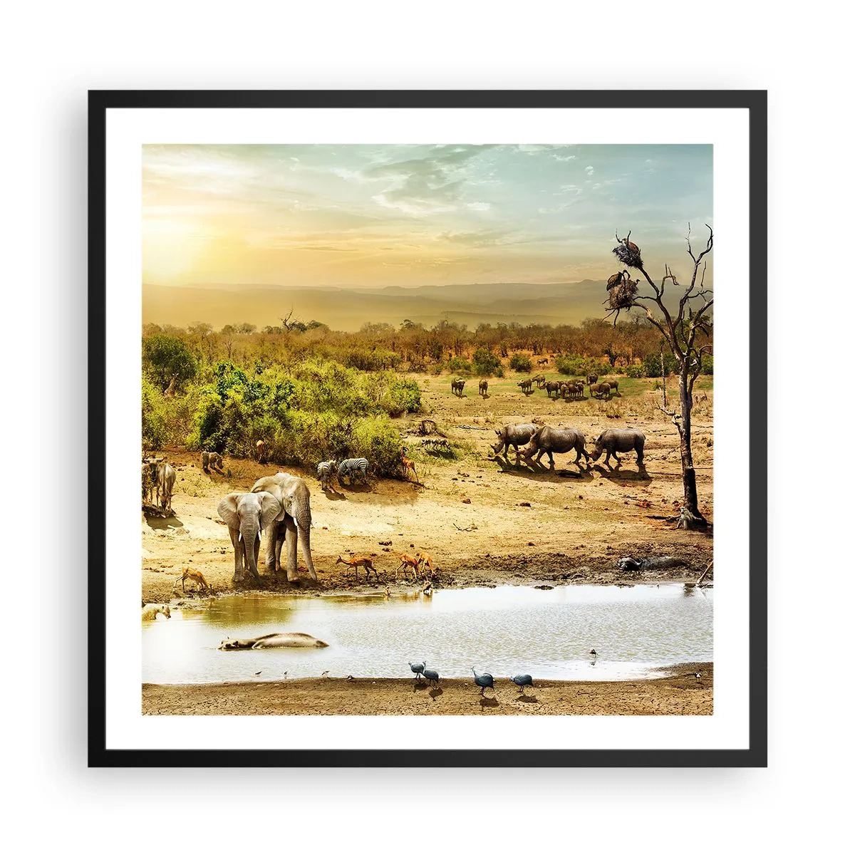 Poster in cornice nera - "Un fiume usciva da Eden…" - 60x60 cm