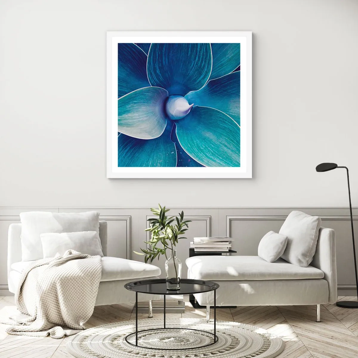 Poster in cornice bianca - Imbluito dal sole - 30x30 cm