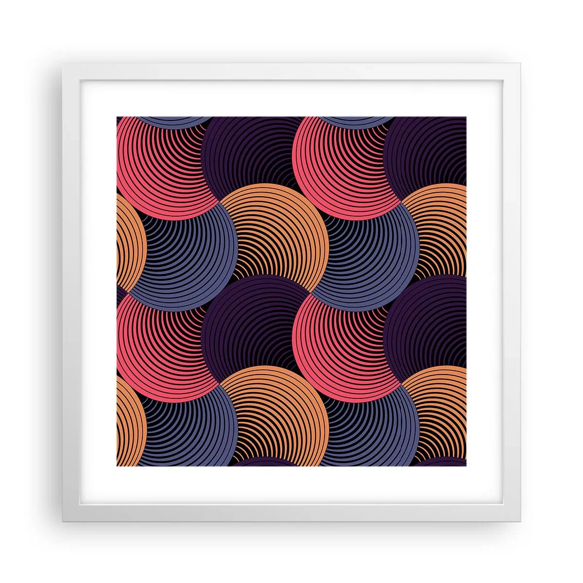 Poster in cornice bianca - Al ritmo delle sfere - 40x40 cm