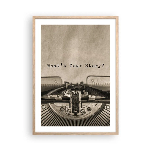 Poster in cornice rovere chiaro - Rispondimi - 50x70 cm