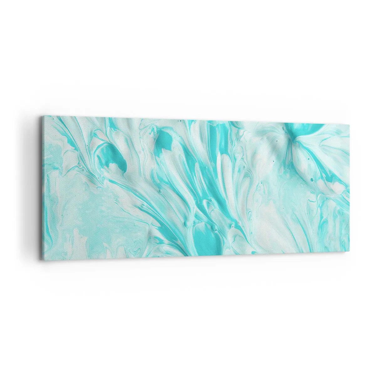 Quadro su tela - Stampe su Tela - Un motivo astratto nelle tonalità pastello del blu e del bianco. - 120x50cm - Insieme per sempre - Decorazione murale moderna per soggiorno e camera da letto ARTTOR