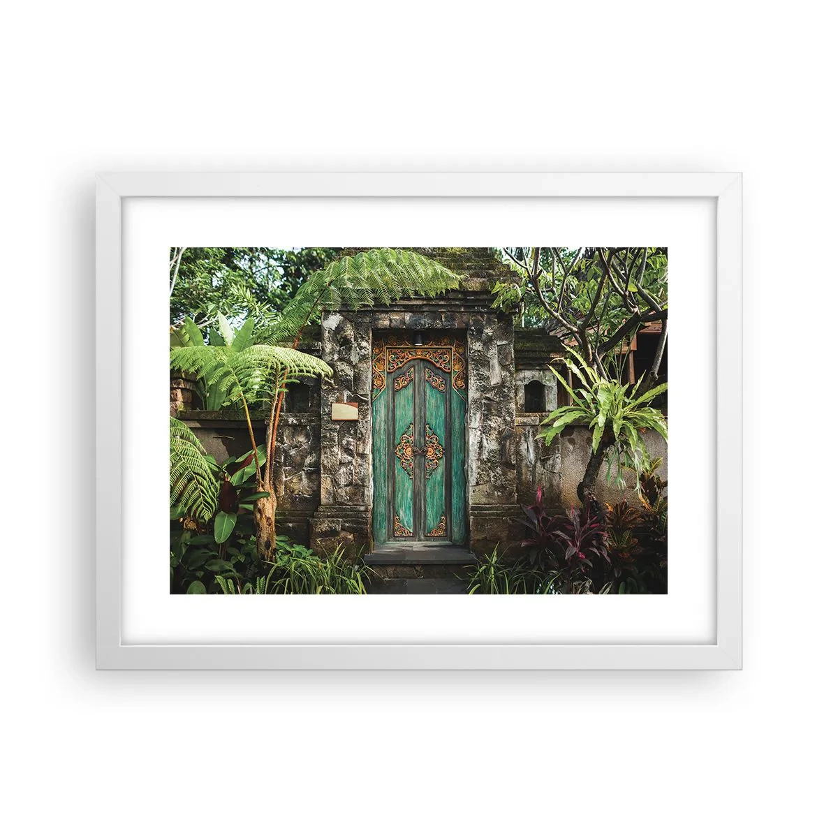 Poster in cornice bianca - Le porte verso un mondo esotico - 40x30 cm