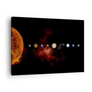 Quadro su tela - Stampe su Tela - Il sistema solare con i pianeti sullo sfondo dello spazio - 70x50cm - Il nostro vicinato - Decorazione murale moderna per soggiorno e camera da letto ARTTOR