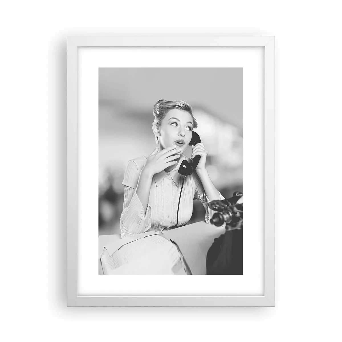 Poster in cornice bianca - Salve, qui gli anni '50 - 30x40 cm